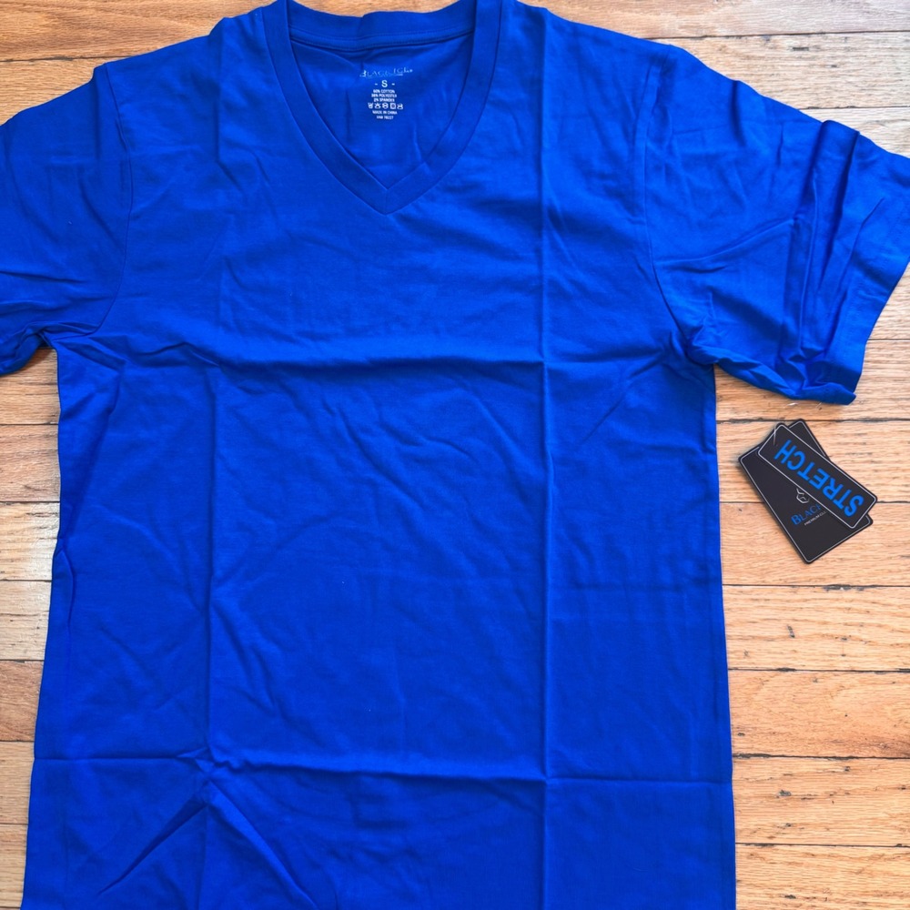 Black Ice Premium Clothing Royal Blue V-Neck Stretch T-Shirt Mens S